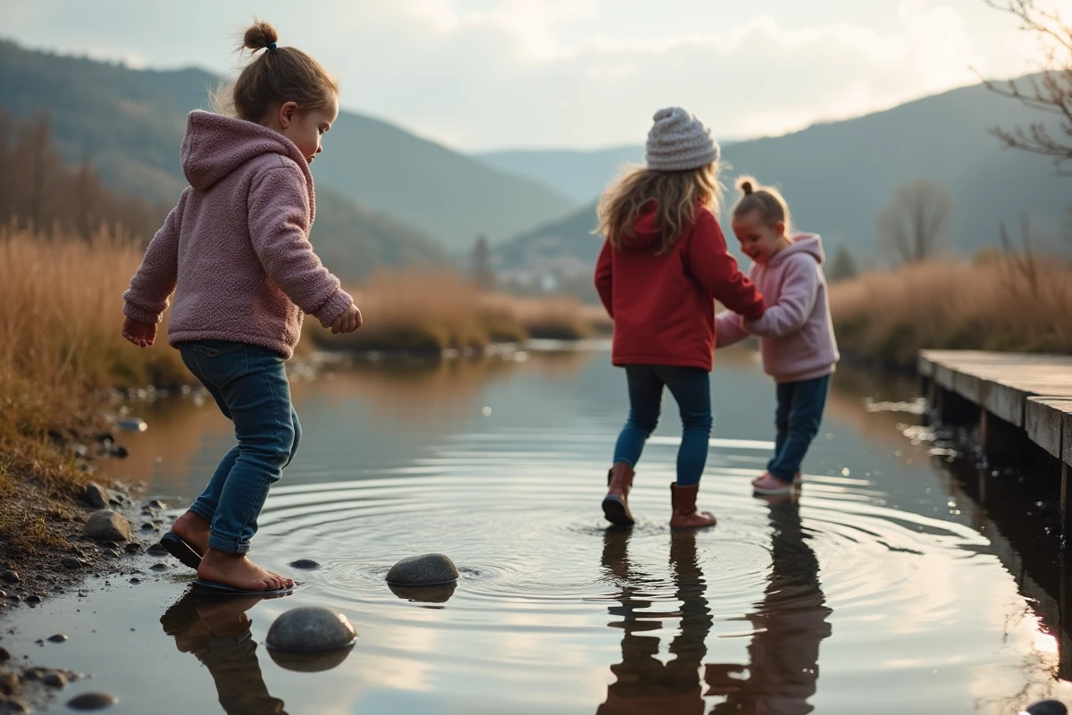 Enfants jouant au bord d