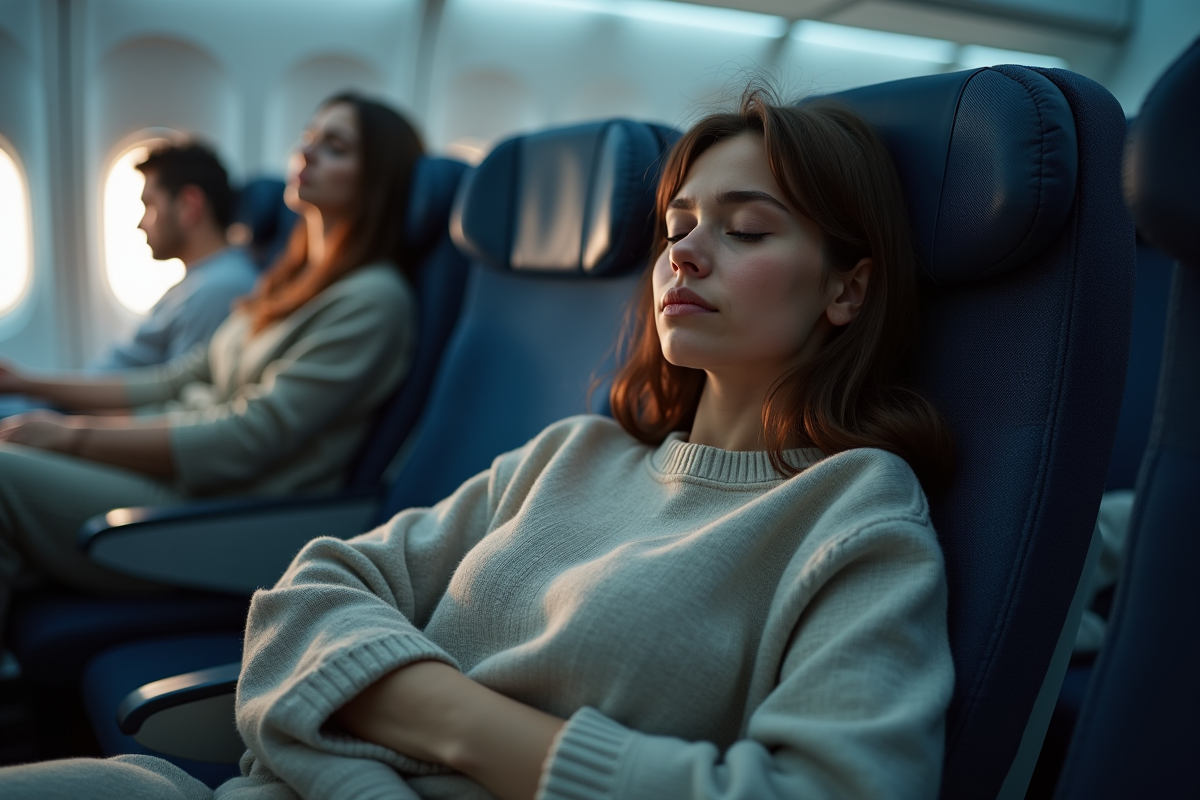Jeune femme reposant dans un siège d