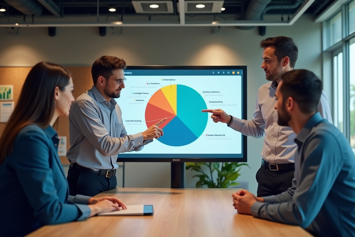 Groupe de collègues autour d