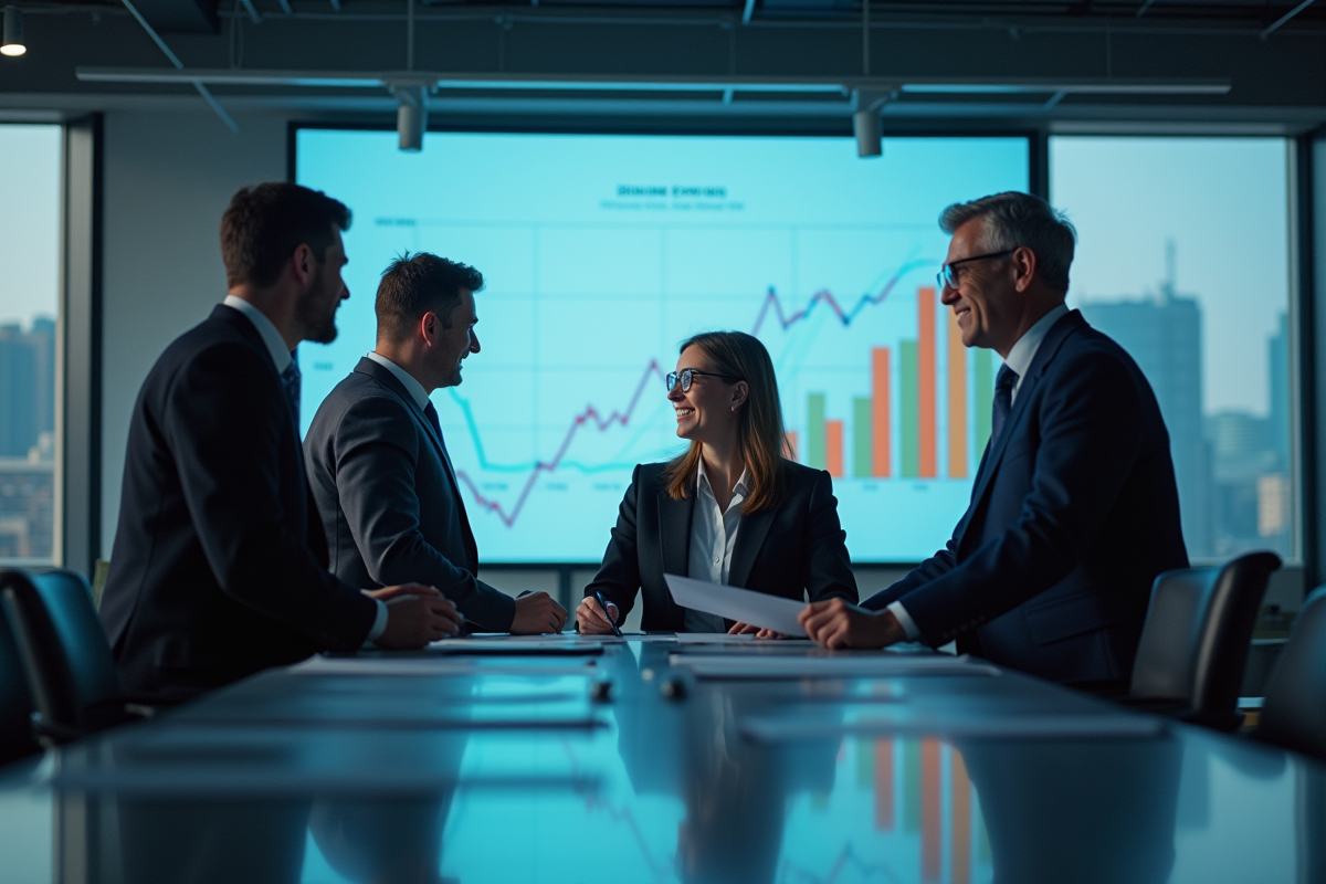 Groupe de collègues discutant lors d